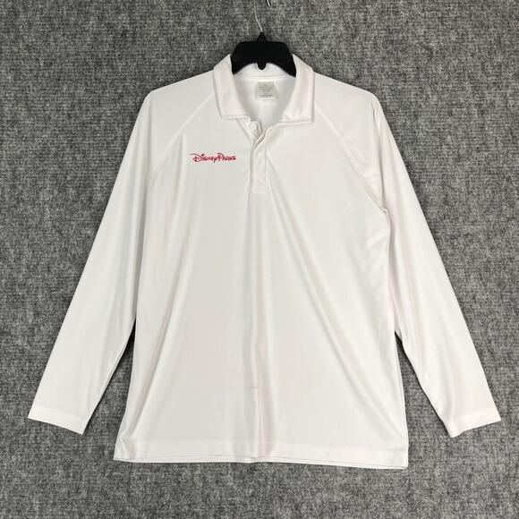 Disney Parks Shirt Mens XL Cast Member Employee‎ Polo Uniform Long-sleeve White - Picture 1 of 10